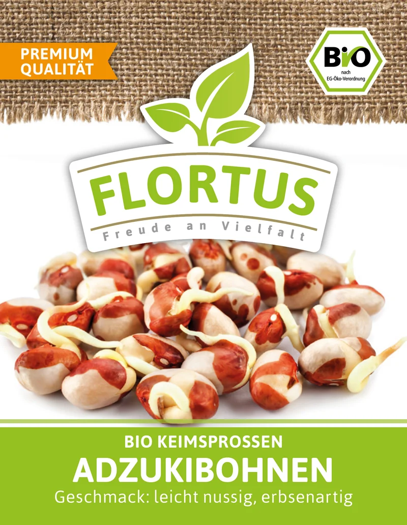 Keimsprossen Adzukibohne | BIO Keimsprossen von FLORTUS