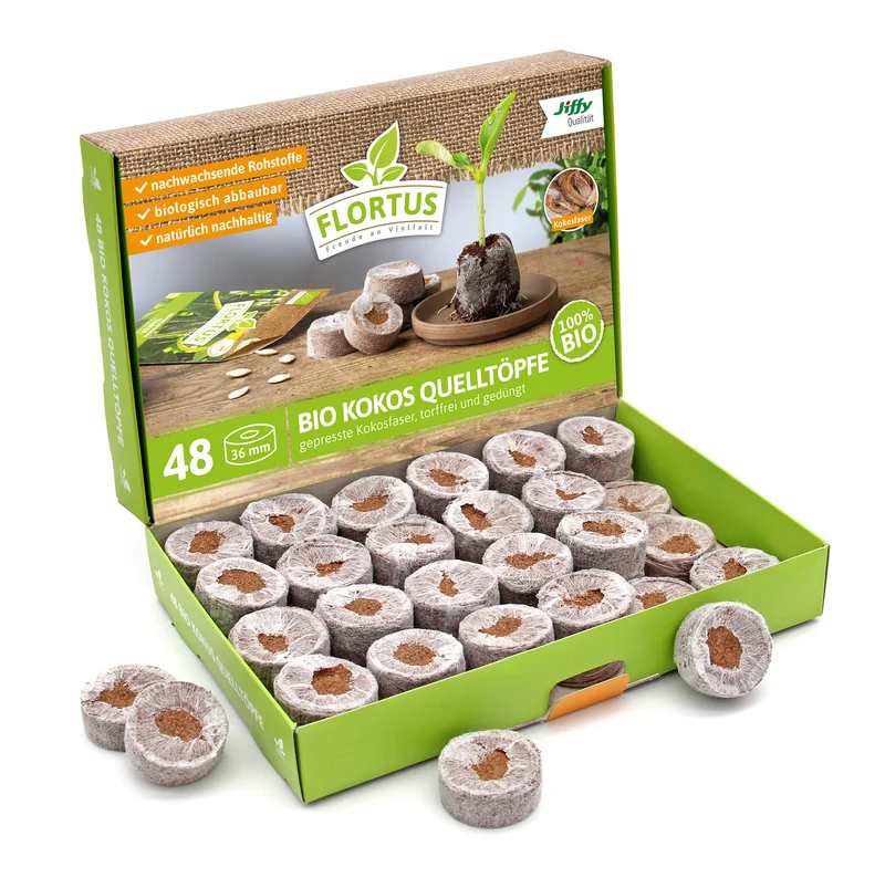 BIO Kokos Quelltöpfe 36 mm | BIO Kokos Quelltöpfe von FLORTUS
