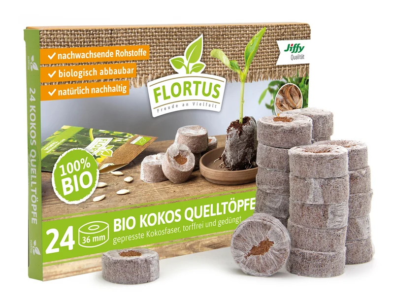 BIO Kokos Quelltöpfe 36 mm | BIO Kokos Quelltöpfe von FLORTUS
