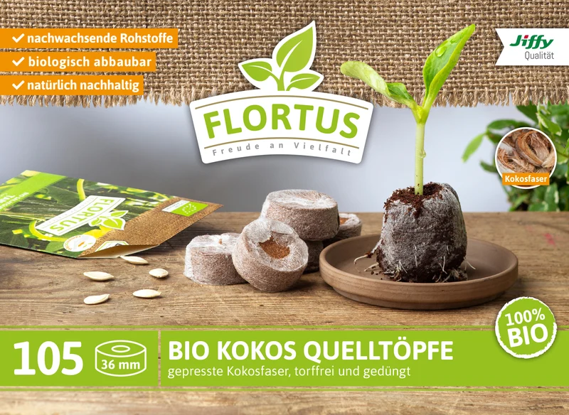 BIO Kokos Quelltöpfe 36 mm | BIO Kokos Quelltöpfe von FLORTUS