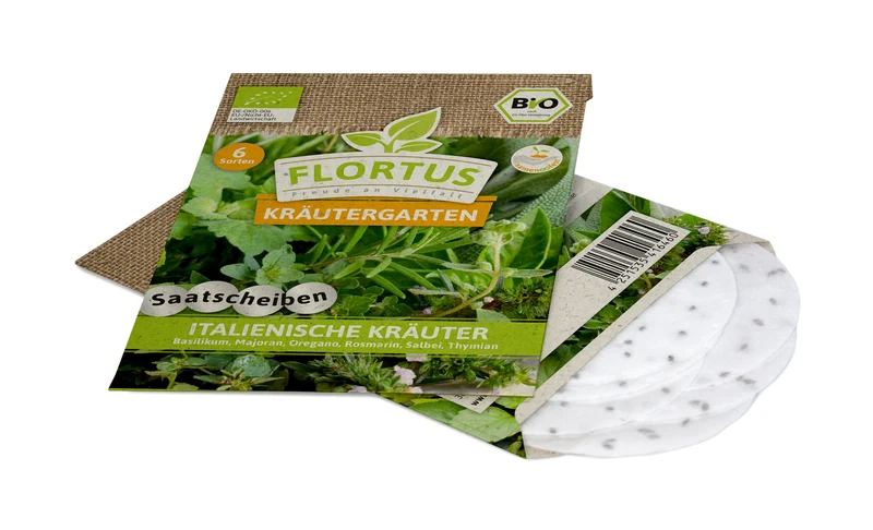 Italienische Kräuter (Saatscheiben) | BIO Saatbänder & Saatplatten von FLORTUS