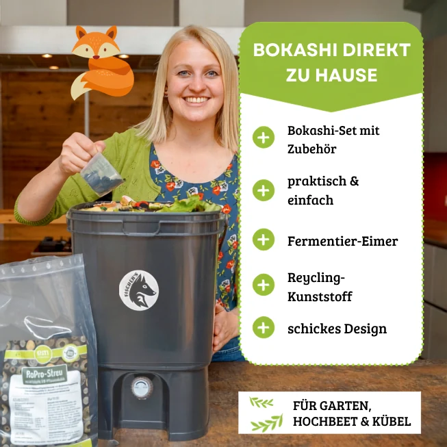 Fairfox Bokashi-Eimer (mit Recycling-Anteil) - 19 L