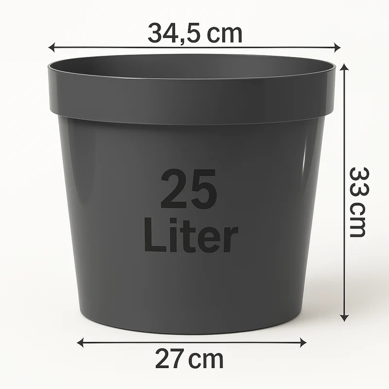 Pflanz- & Übertopf 25 Liter Anthrazit