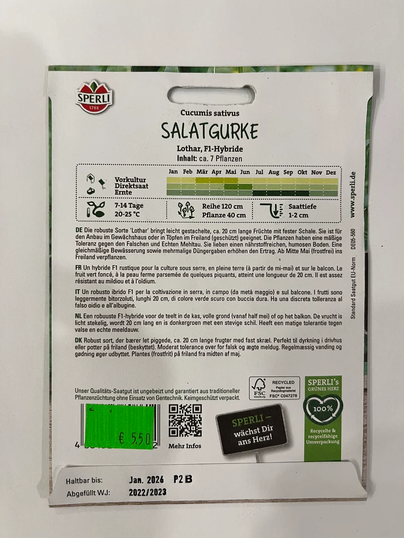 Mini-Salatgurke Lothar F1-Hybride