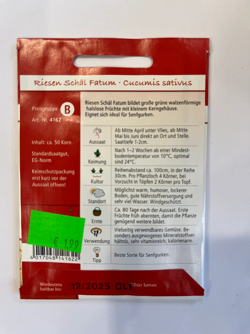 Riesen Schälgurken Fatum