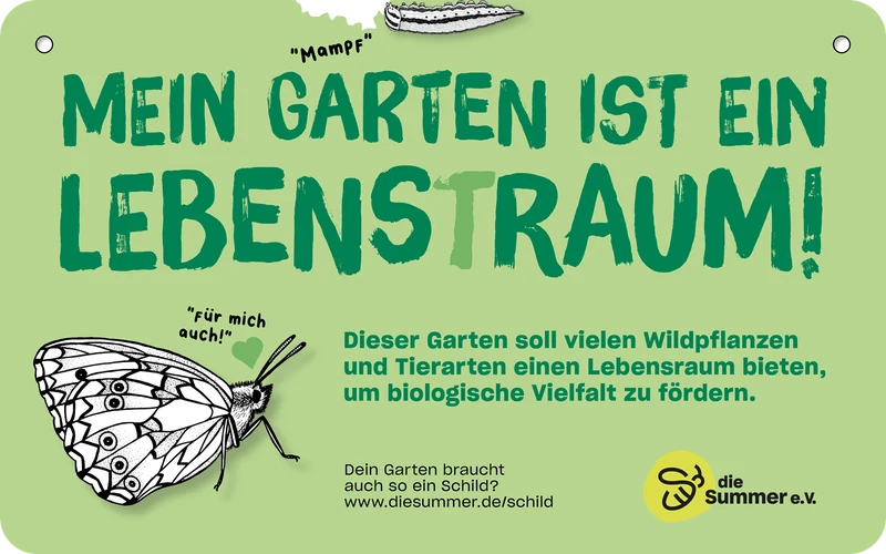 Gartenschild „Mein Garten ist ein Lebens(t)raum!“