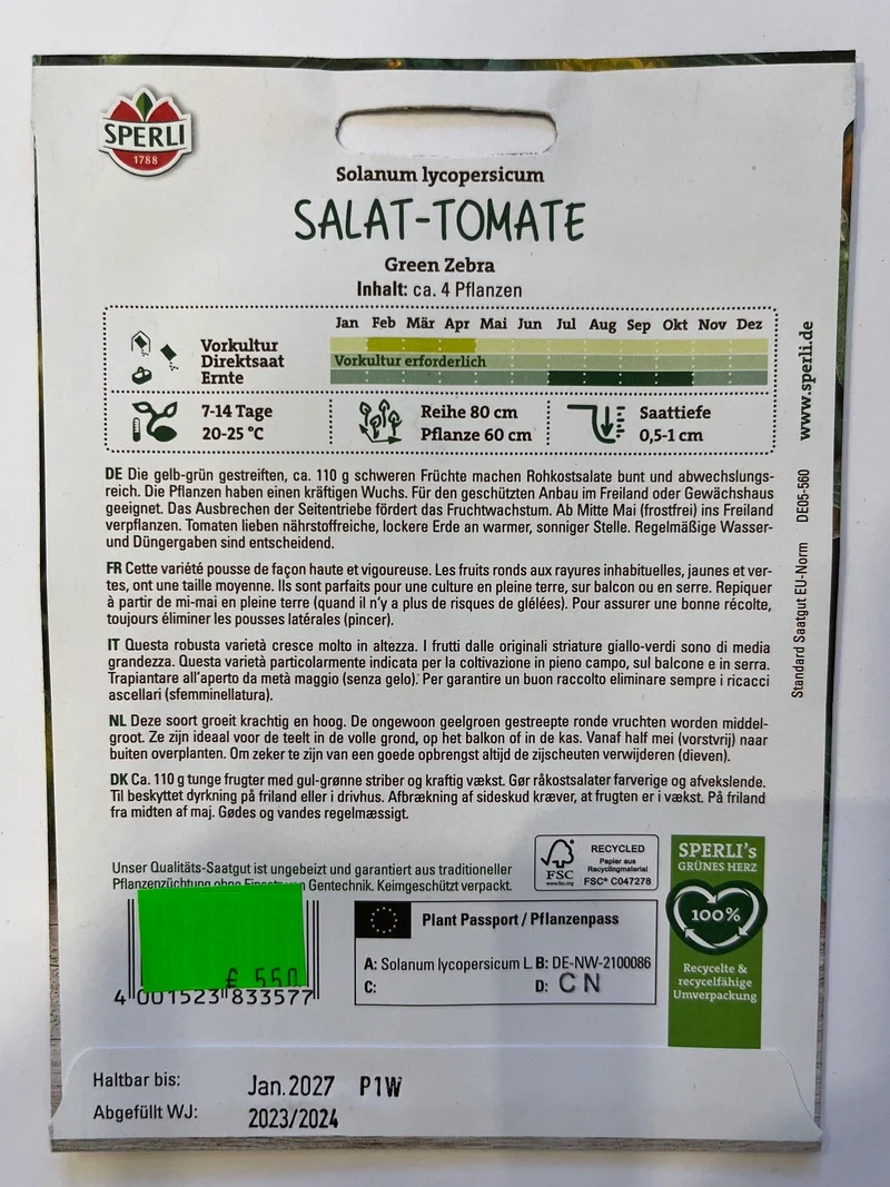Salat-Tomate Green Zebra