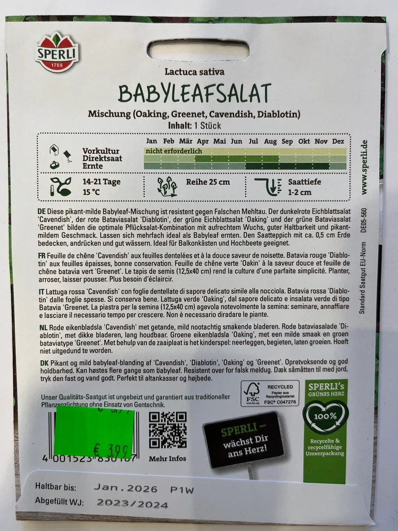 Babyleafsalate Mischung