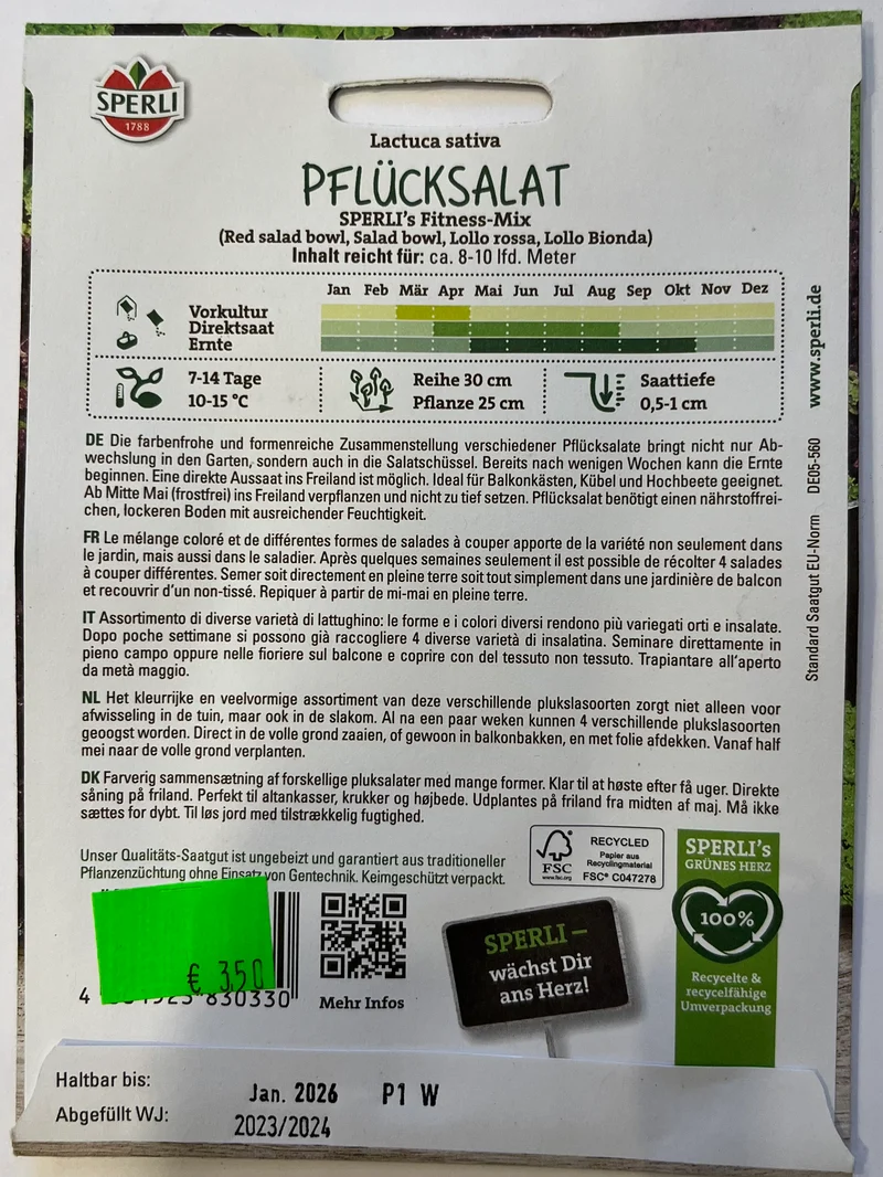 Pflücksalat Sperli‘s Fitness-Mix