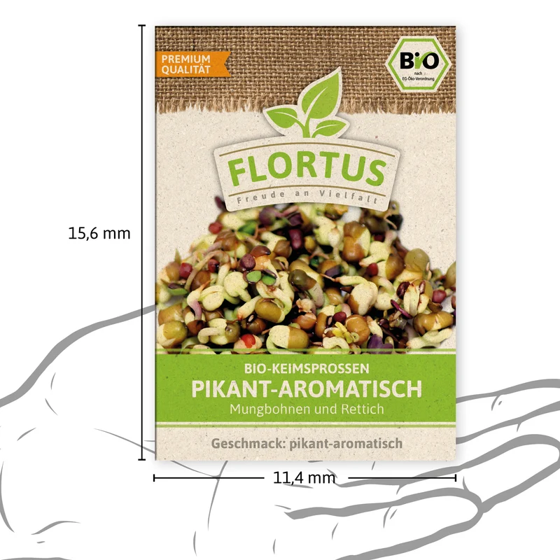 Keimsprossen Pikant-Aromatisch (Mungbohnen und Rettich) | BIO Keimsprossen von FLORTUS