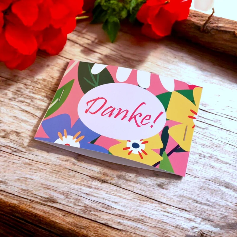 10x Kleiner Blumengruß "Danke"