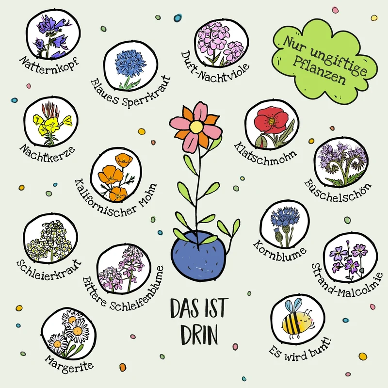 15 Saatkugeln im Baumwollbeutel