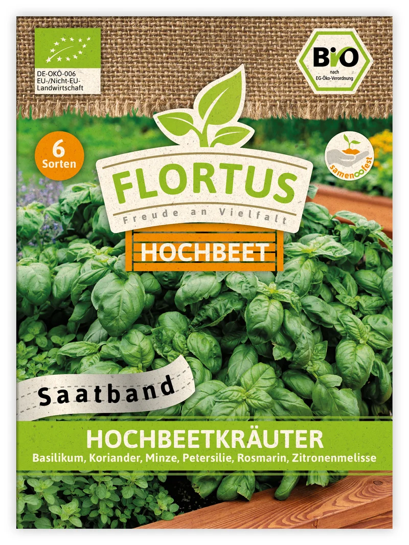 Hochbeetkräuter (Saatband) | BIO Saatbänder & Saatplatten von FLORTUS