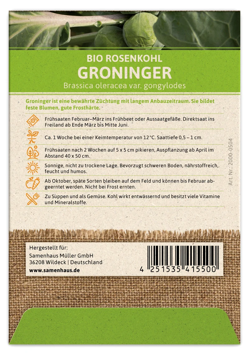 Rosenkohl Groninger | BIO Kohlsamen von FLORTUS