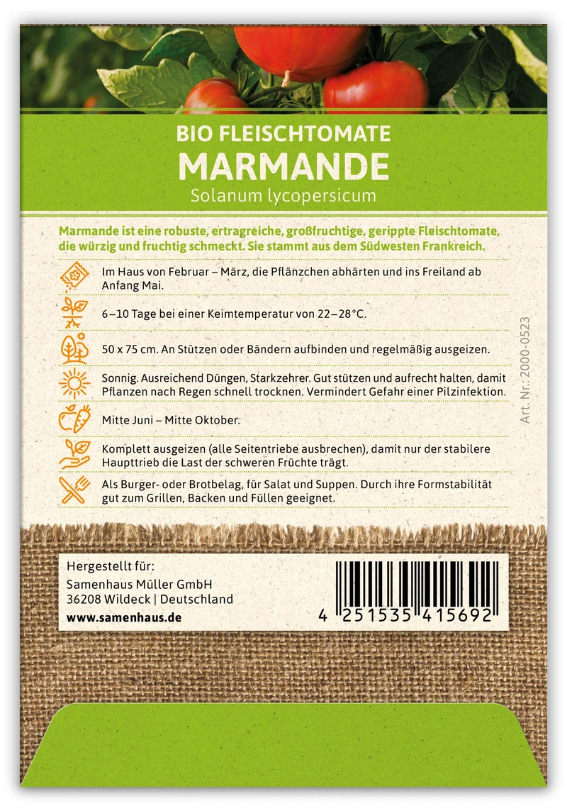Fleischtomate Marmande (100 Stück) | BIO Tomatensamen von FLORTUS