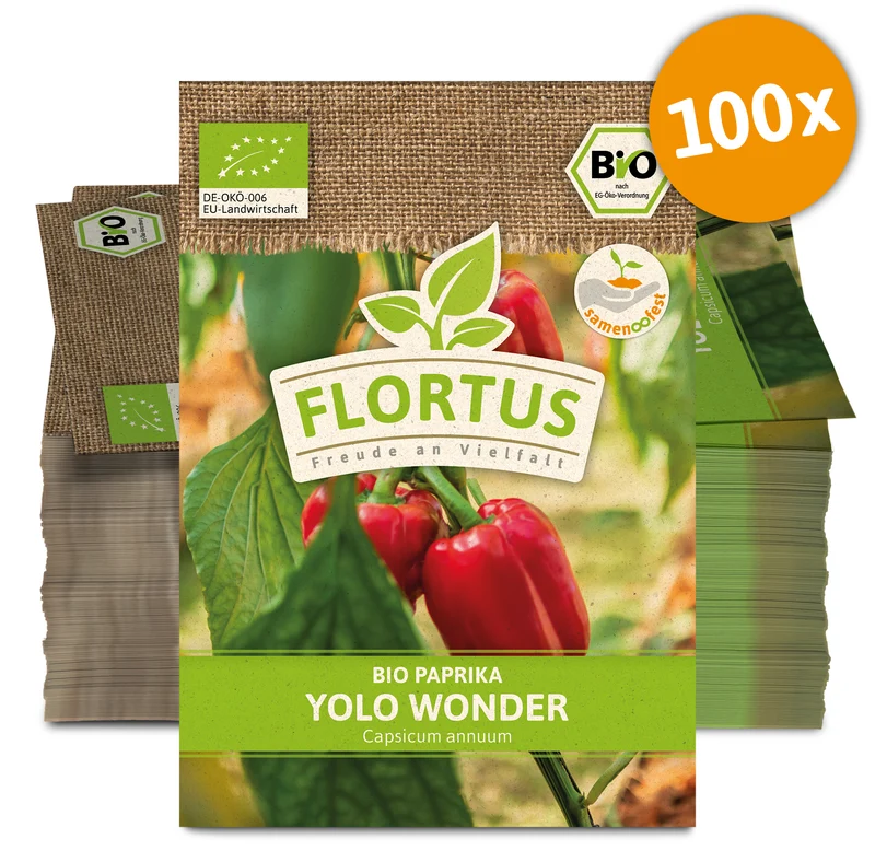Paprika Yolo Wonder (100 Stück) | BIO Paprikasamen von FLORTUS
