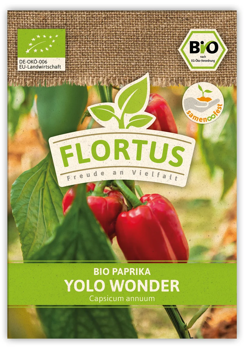 Paprika Yolo Wonder (100 Stück) | BIO Paprikasamen von FLORTUS