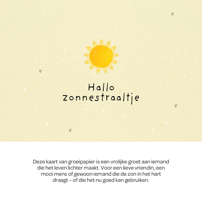Wenskaart - Hallo zonnestraaltje