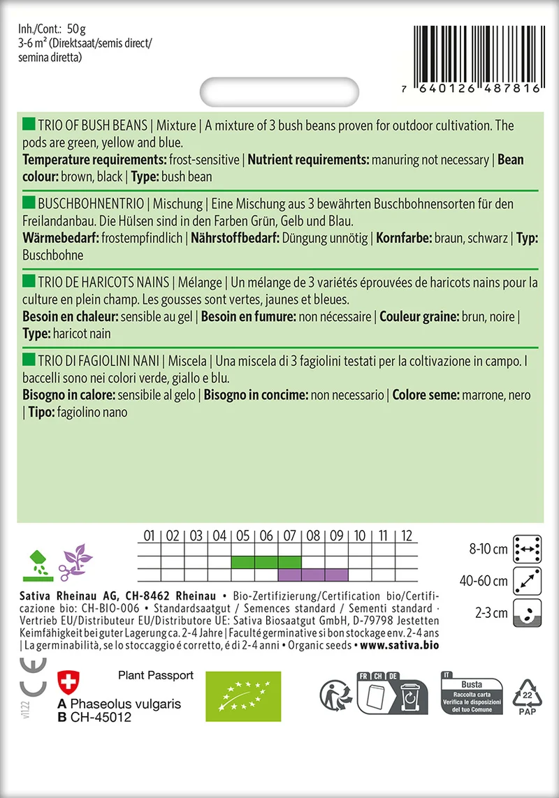 BIO Saatgut Buschbohnentrio