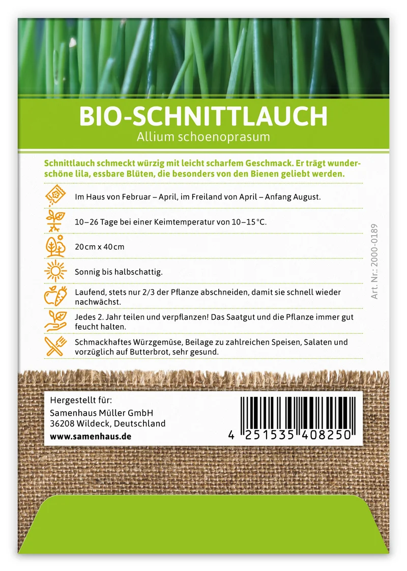Schnittlauch (100 Tütchen) | BIO Schnittlauchsamen von FLORTUS