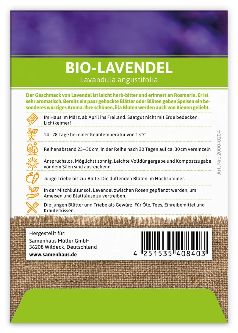 Lavendel | BIO Lavendelsamen von FLORTUS