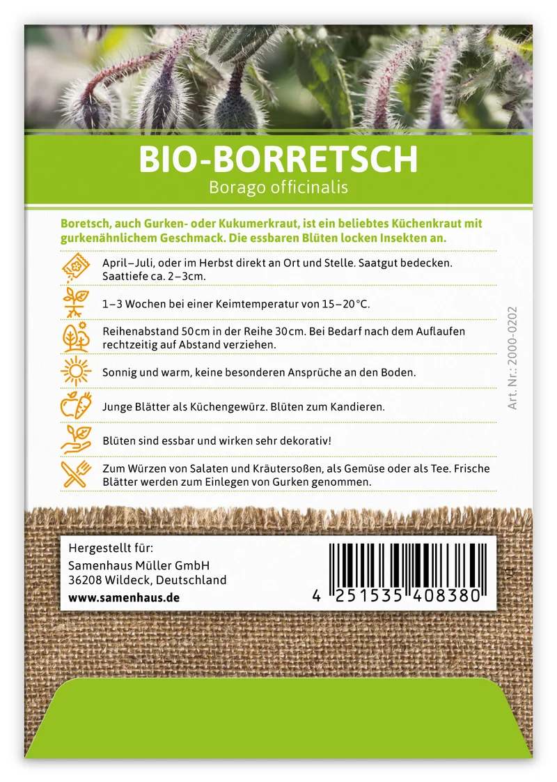 Borretsch | BIO Borretschsamen von FLORTUS