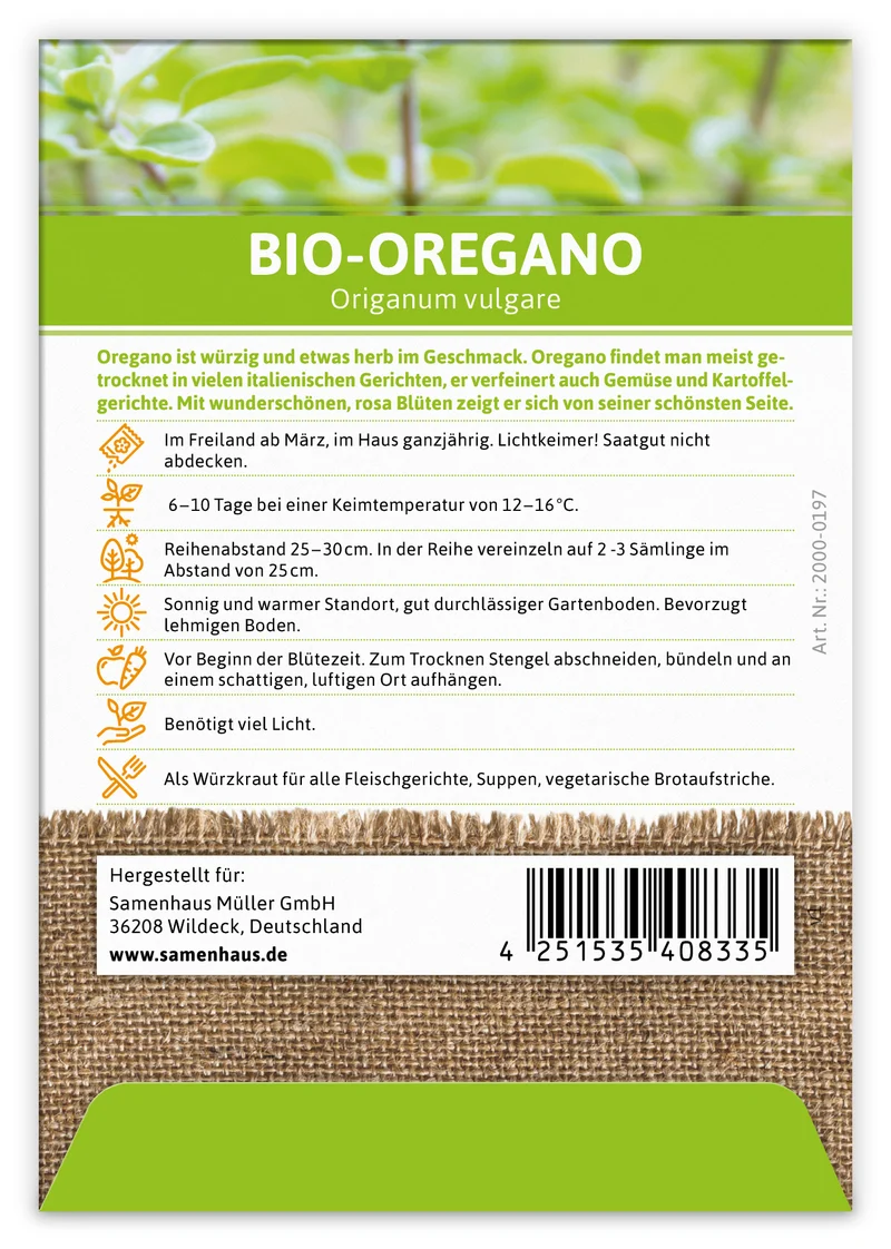Oregano | BIO Oreganosamen von FLORTUS