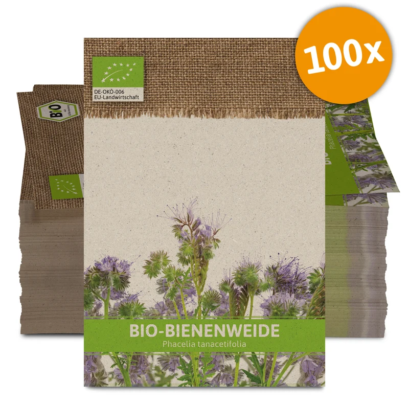 BIO Bienenweide für Werbezwecke (100 Tütchen) | BIO Phaceliasamen von FLORTUS
