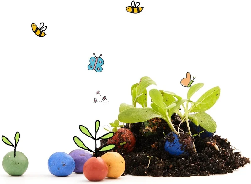 Lot de 10 x 5 billes de fleurs colorées pour enfants