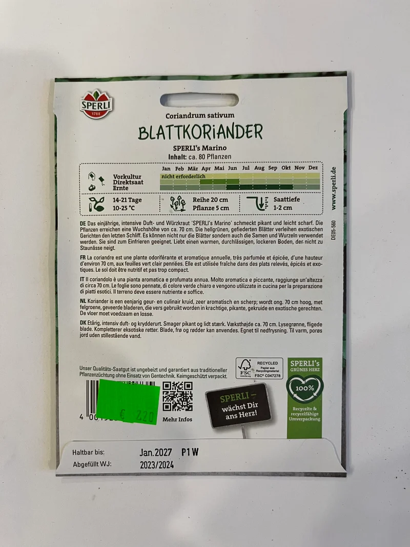 Blattkoriander