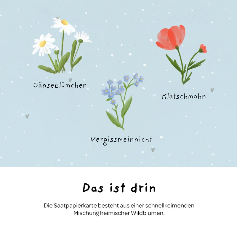 Grußkarte - Herzrasen kann man nicht mähen