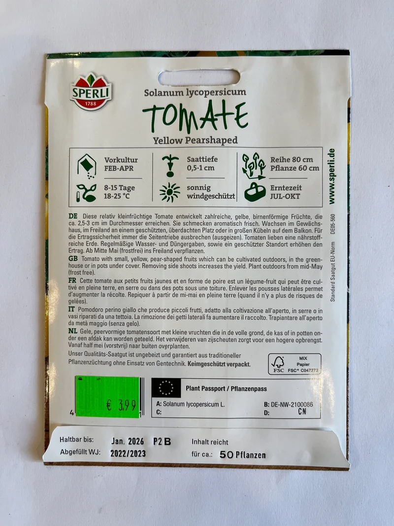 Tomate yellow Pearshaped