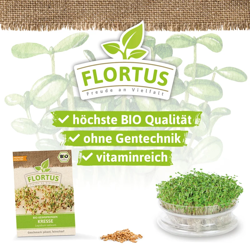 Keimsprossen Kresse | BIO Keimsprossen von FLORTUS