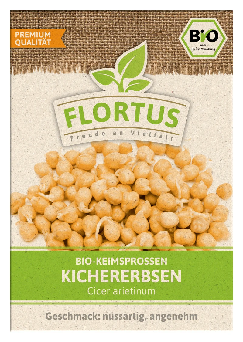 Keimsprossen Kichererbse | BIO Keimsprossen von FLORTUS