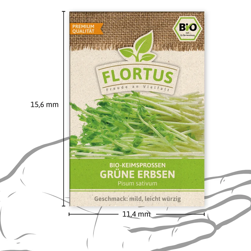 Keimsprossen Gruene Erbsen | BIO Keimsprossen von FLORTUS