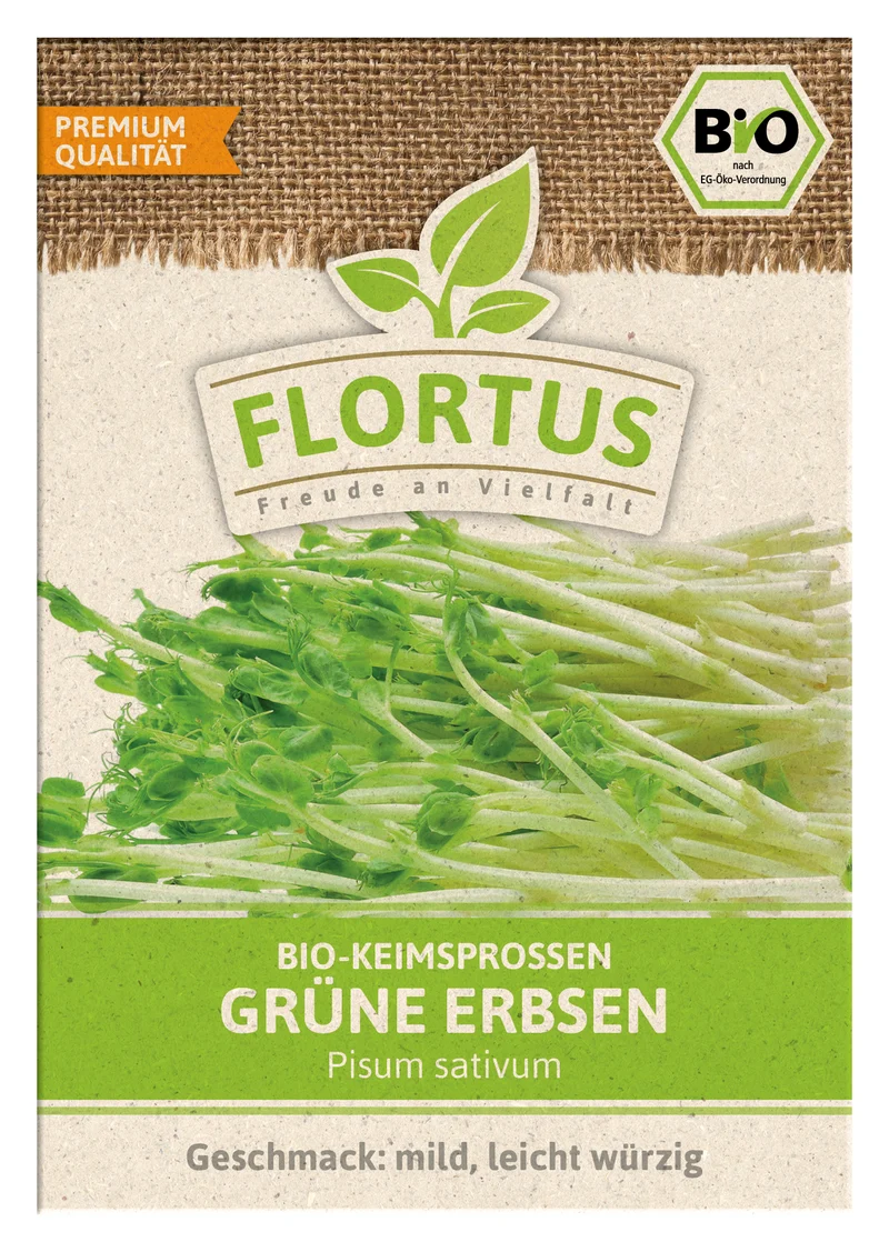 Keimsprossen Gruene Erbsen | BIO Keimsprossen von FLORTUS