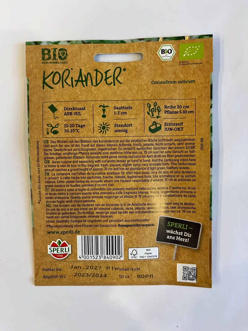 Bio-Blattkoriander