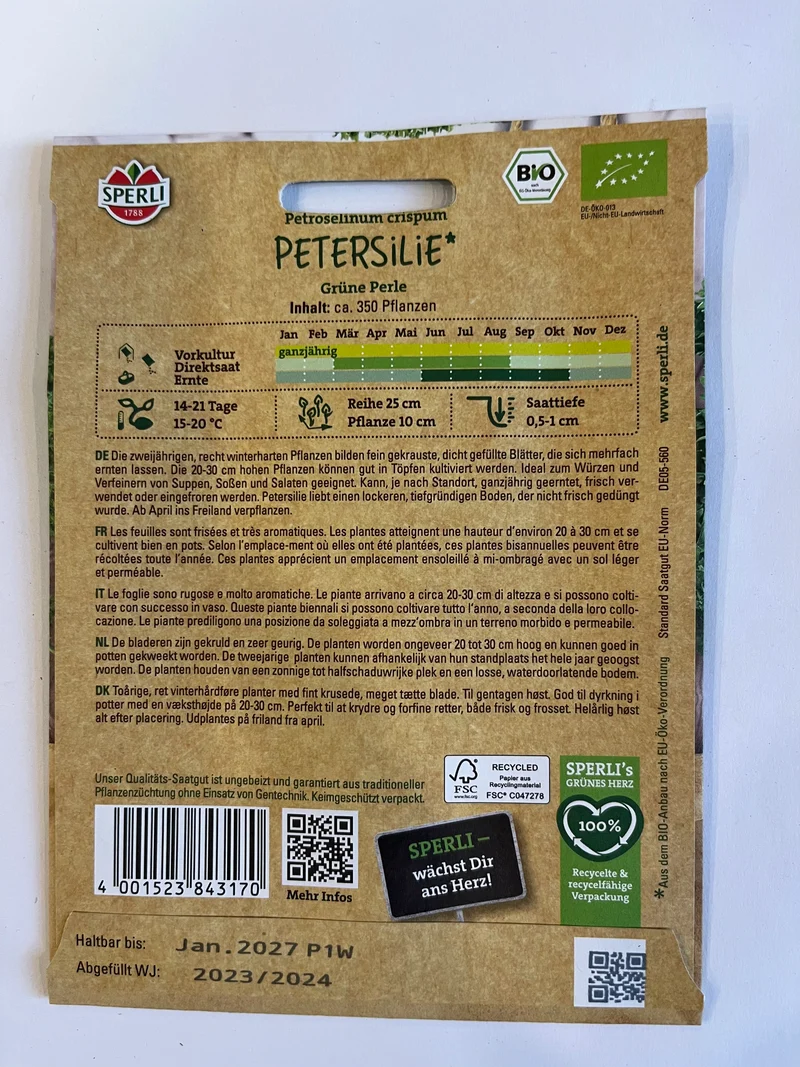 Bio-Petersilie Grüne Perle