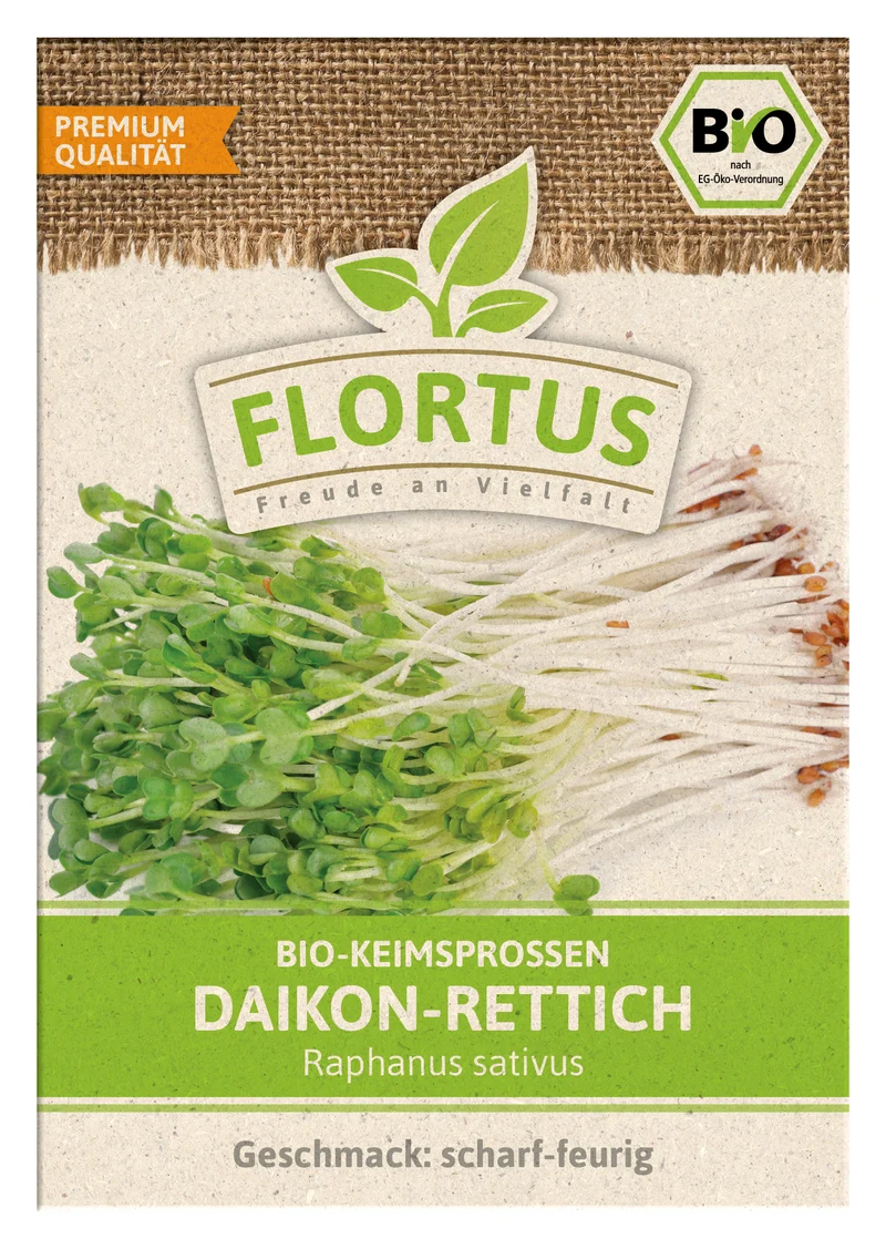 Keimsprossen Daikon-Rettich | BIO Keimsprossen von FLORTUS