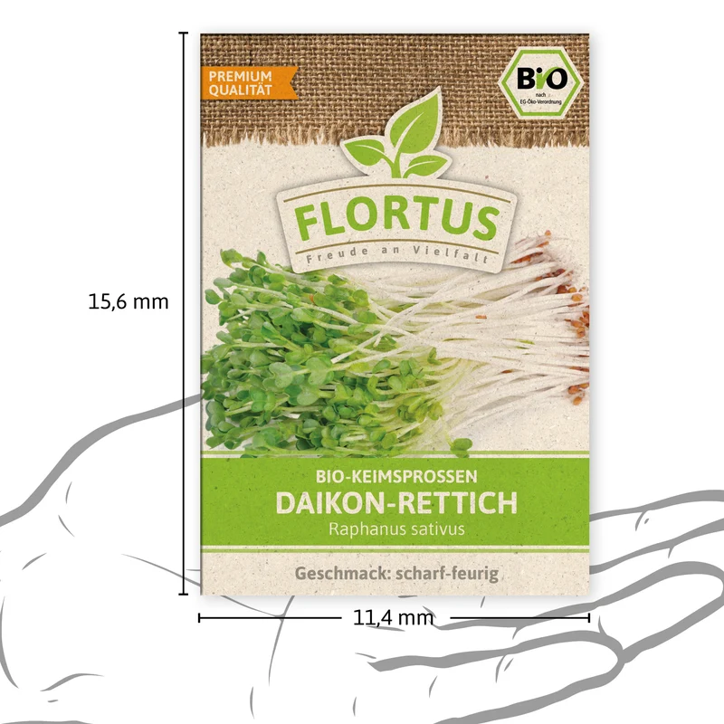Keimsprossen Daikon-Rettich | BIO Keimsprossen von FLORTUS