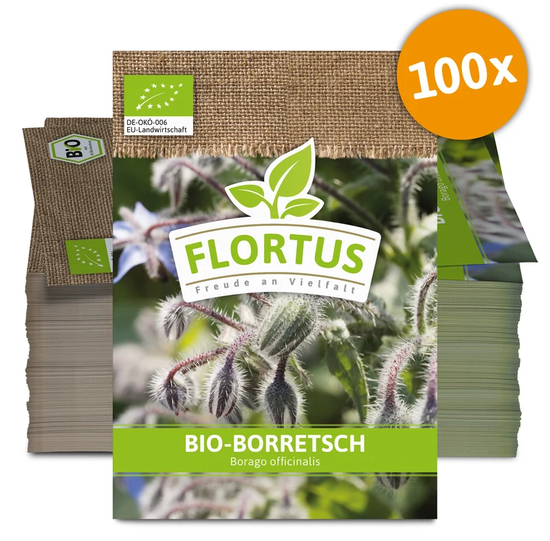 Borretsch (100 Tütchen) | BIO Borretschsamen von FLORTUS