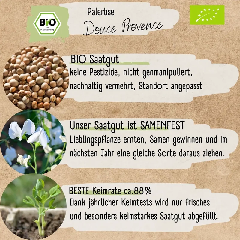 Bio Palerbse Douce Provence Samen