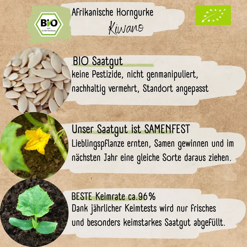 Bio Afrikanische Horngurke Kiwano Samen