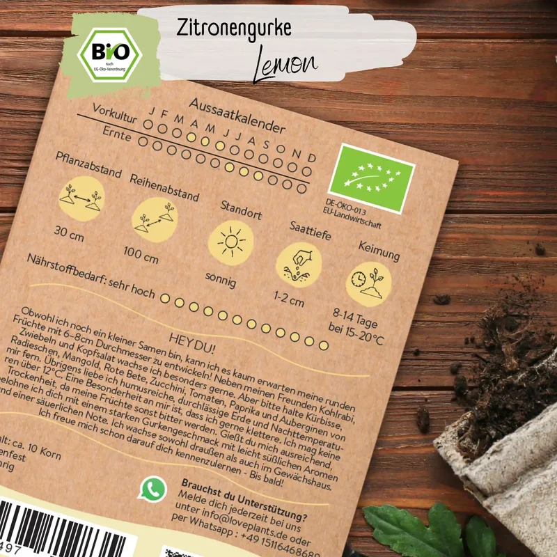 Bio Zitronengurke lemon Samen
