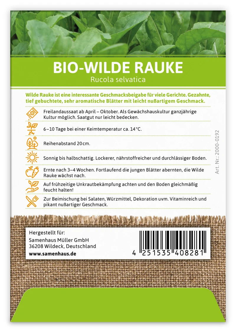 Wilde Rauke (100 Tütchen) | BIO Wilde Raukesamen von FLORTUS