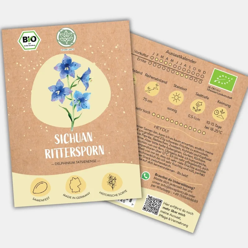 Bio Rittersporn Sichuan Samen