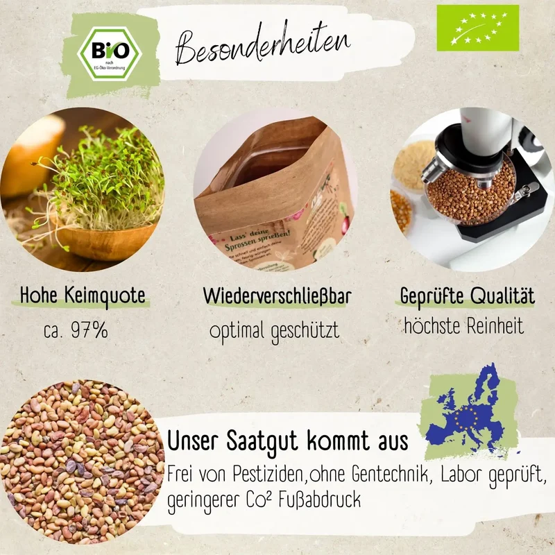 Bio Alfalfa Sprossen Samen 200g