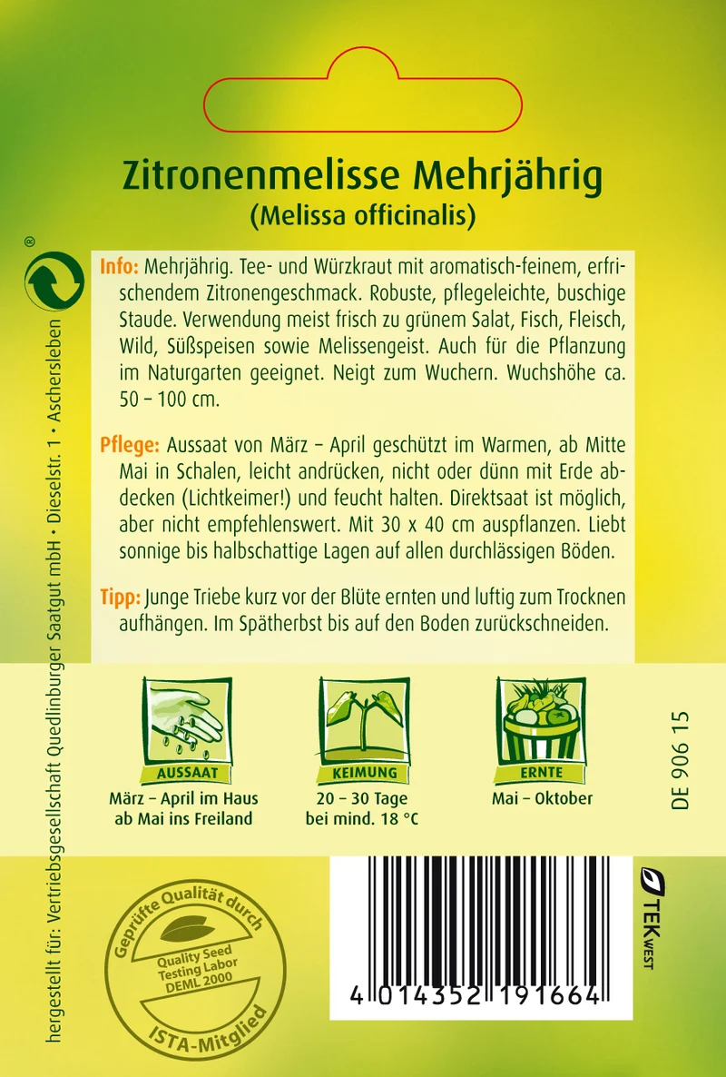 Zitronenmelisse Saatgut