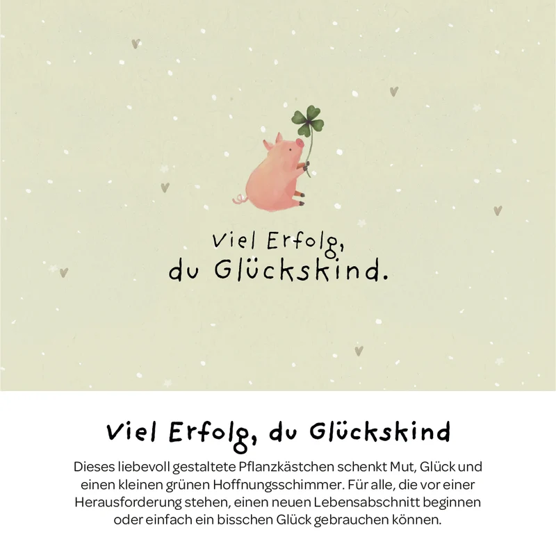 Pflanzkästchen - Viel Erfolg du Glückskind