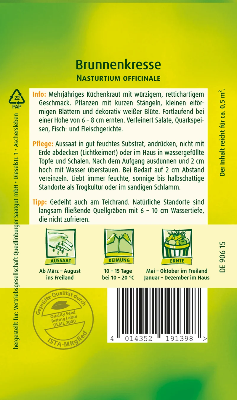 Brunnenkresse Saatgut